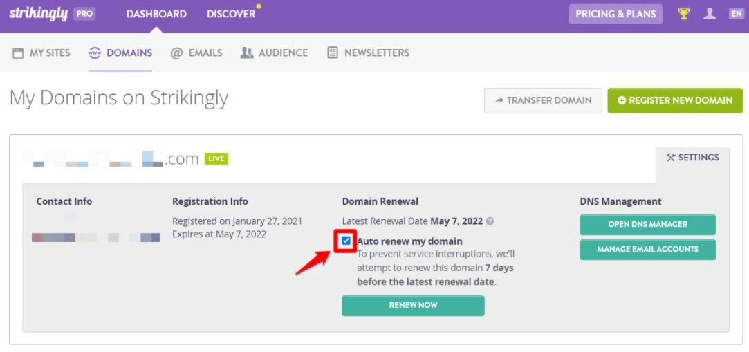 更新網域 更新網域